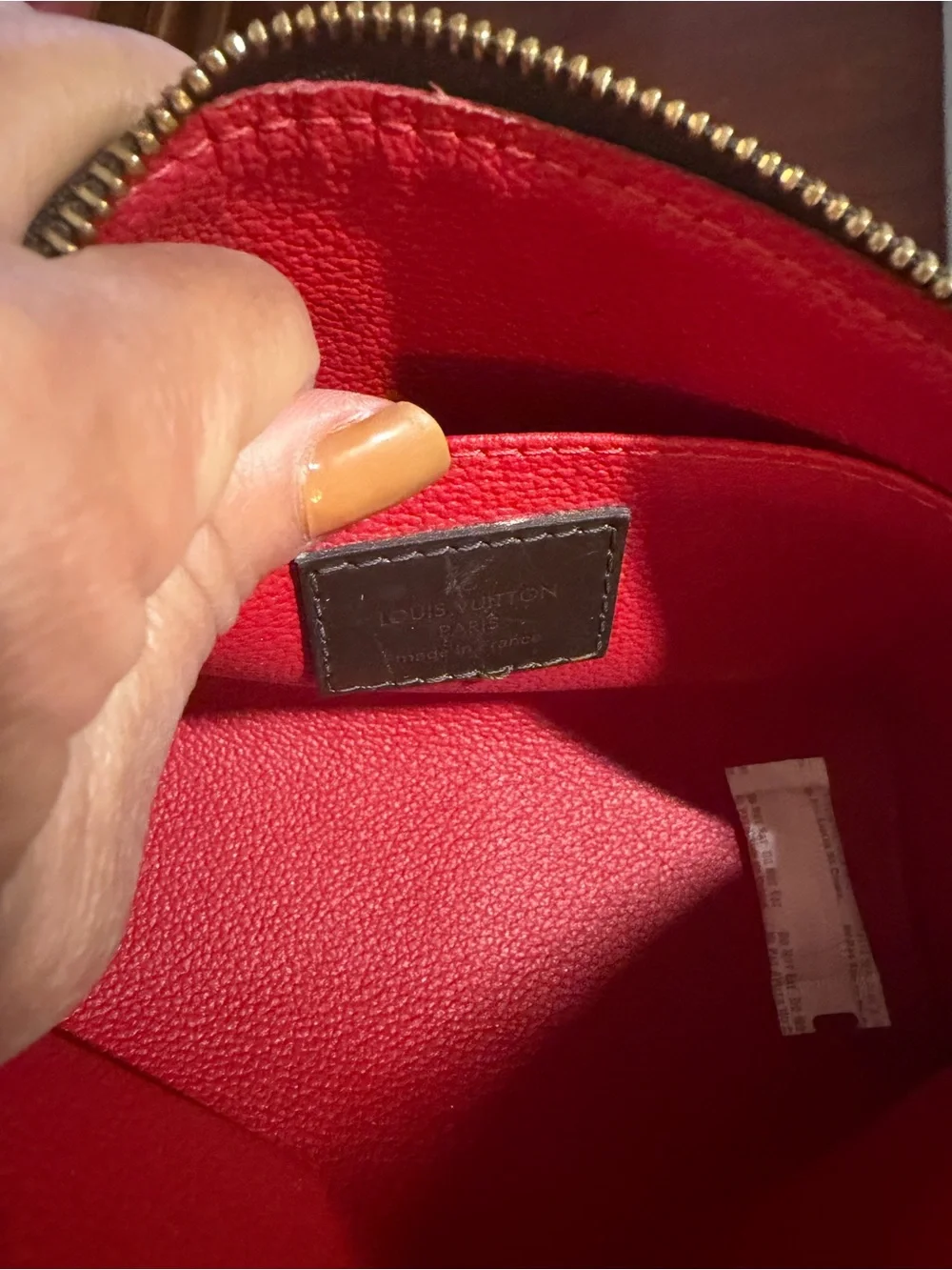 Louis Vuitton Red Leather Interior Zip Pouch